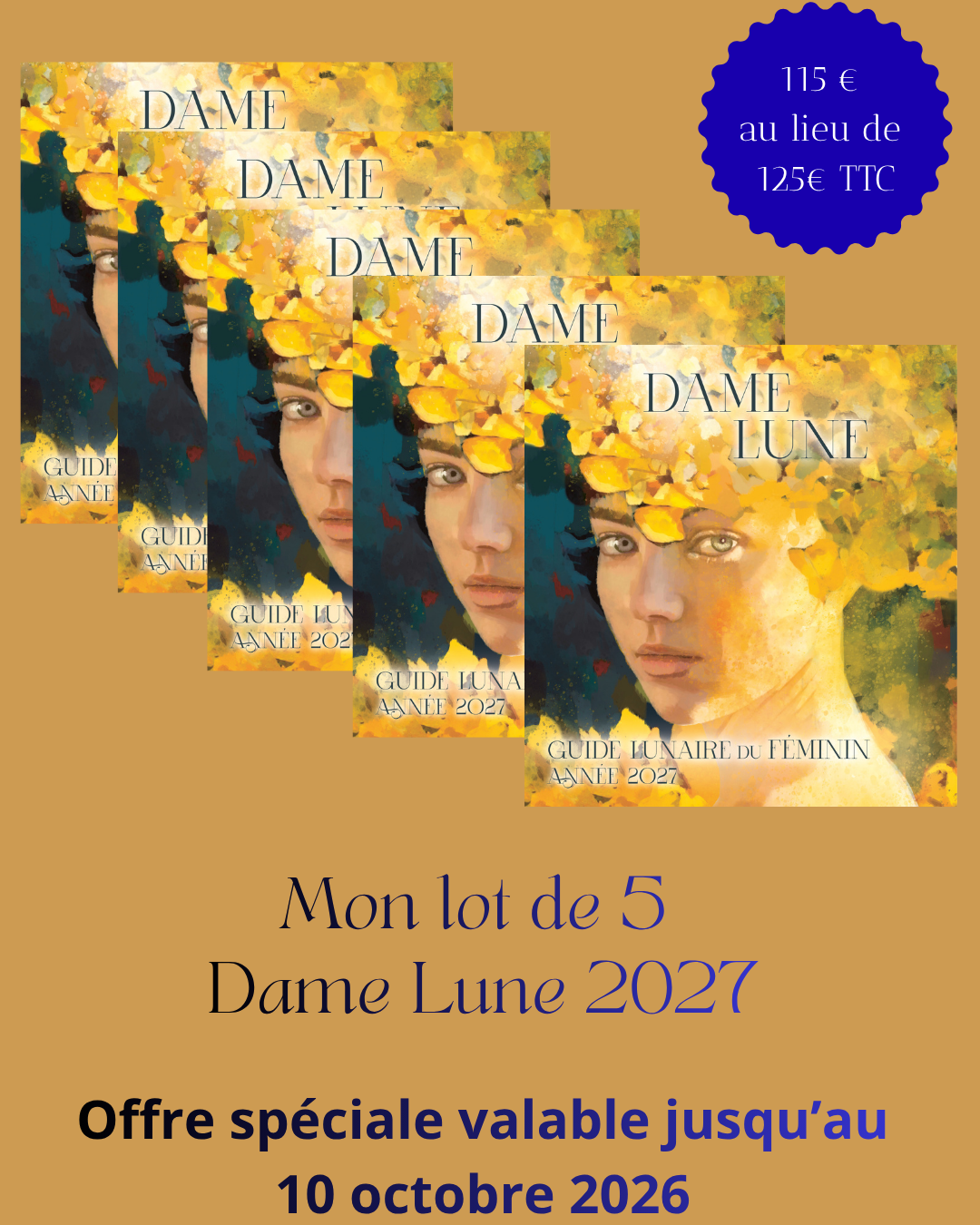 Lot de 5 Dame Lune 2027